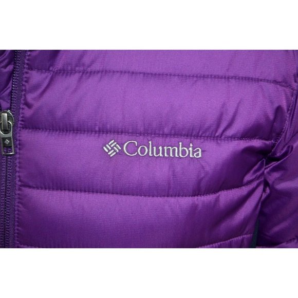 COLUMBIA  Women's Powder Pillow Hybrid Puffer Jacket‎ / Coat SIZE MEDIUM Purple - Picture 5 of 6